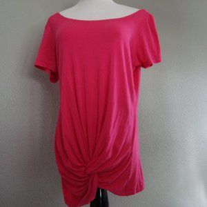 NWT Rose & Olive Pink Knotted Twiist Top Short Sleeve - SIZE M